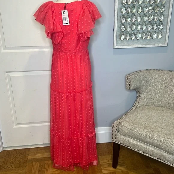 NWT Tuckernuck Giselle Gown Pink Tulle in Poppy Pink size Medium - Picture 11 of 13